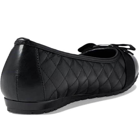 Anne Klein Gianna Black Quilted Leather Ballet Flats Shoes Size 6.5 M New in Box - Picture 3 of 11